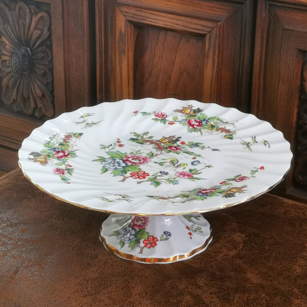 Crown Staffordshire Bone China  "Pagoda" Cake Stand